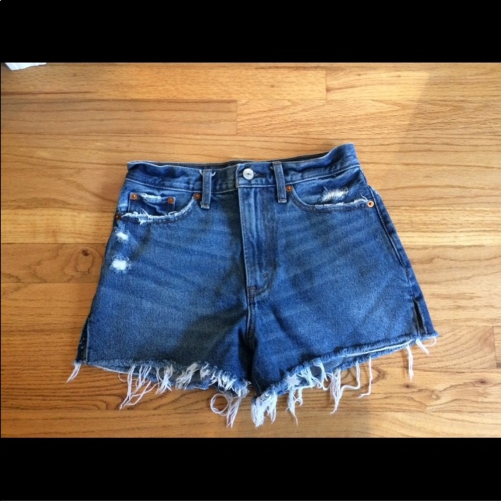 A & F High-Rise Denim Shorts